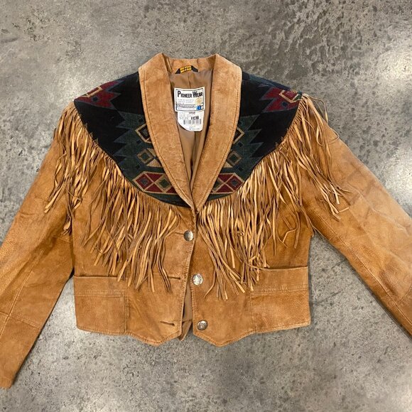 Pioneer Wear Vintage Leather Western Jacket With Fringe - Picture 2 of 11